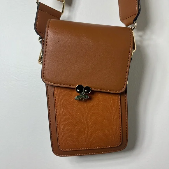 Lulla Collection NYC Brown Mini Crossbody Phone Bag Adjustable Strap - Picture 5 of 12